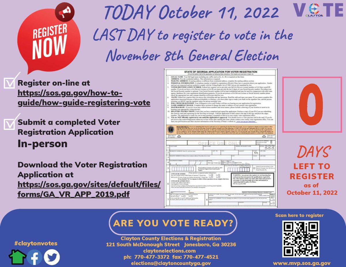 Today is the Last Day to Register to Vote in November 8 General