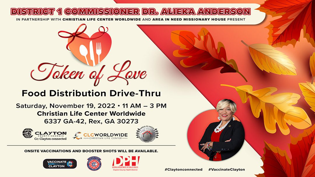 Commissioner Dr. Alieka Anderson presents Tokens of Love Food Distribution